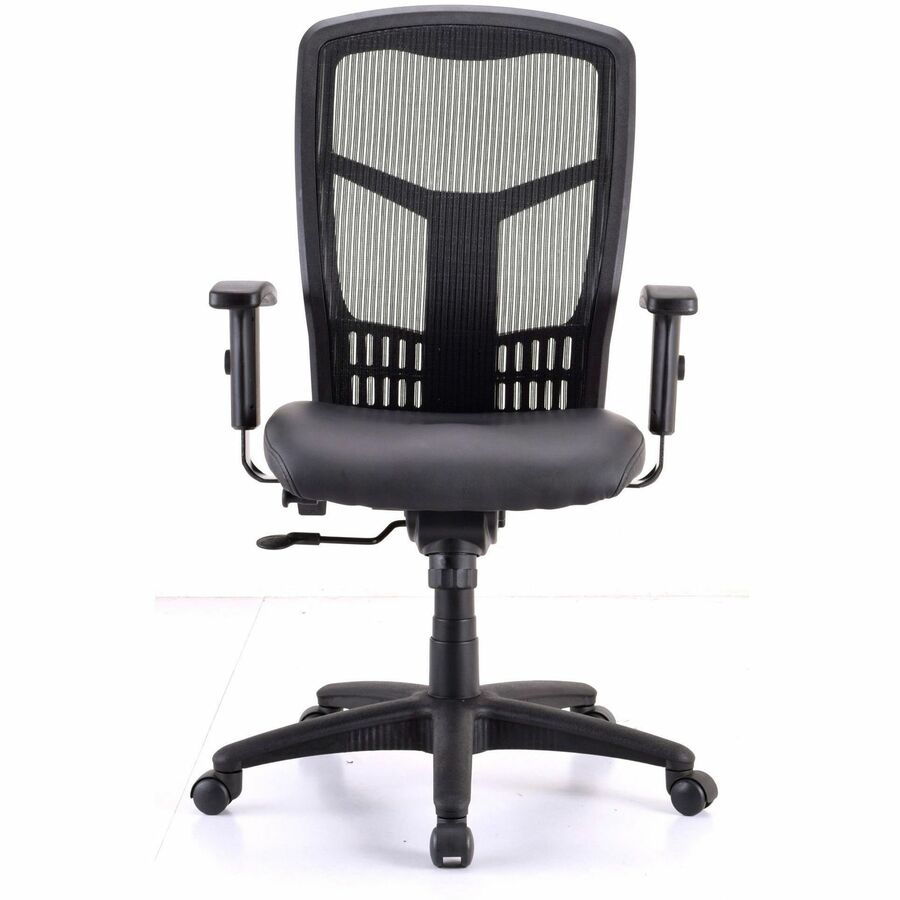 Lorell Executive High-back Swivel Chair - Antimicrobial Vinyl Seat - High Back - 5-star Base - Black - Armrest - 1 Each