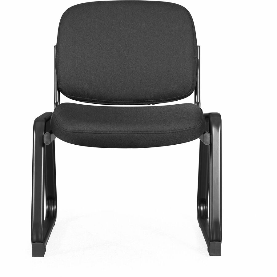 Lorell Black Fabric Guest Chair - Plywood, Fabric Seat - Plywood, Fabric Back - Powder Coated Metal Frame - Sled Base - Black - 1 Each