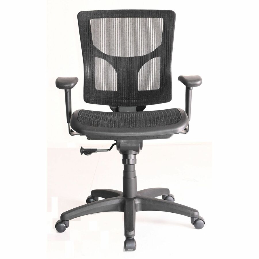 Lorell Conjure Mesh Task Chair - Black - Armrest - 1 Each