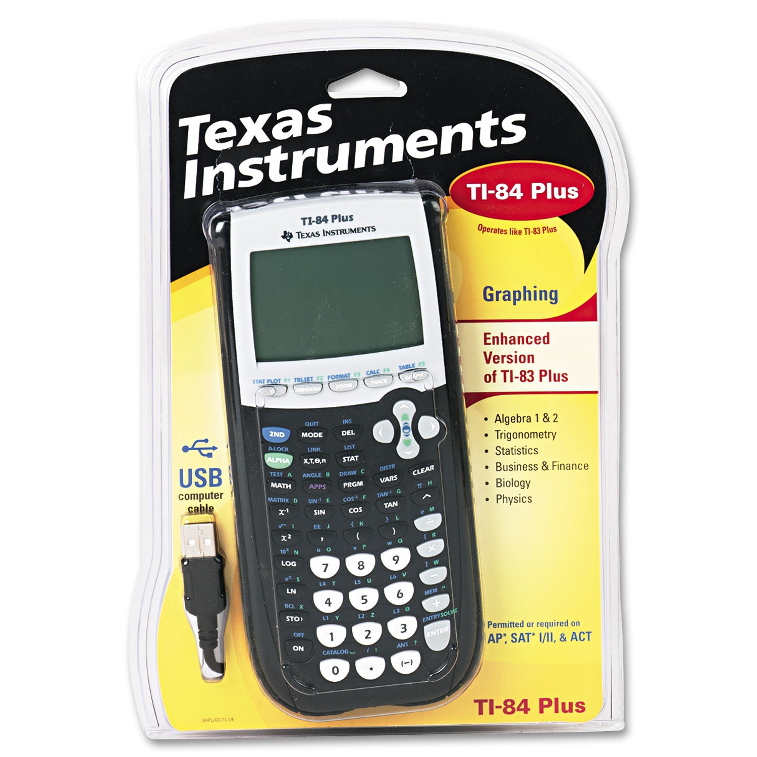 TI-84Plus Programmable Graphing Calculator, 10-Digit LCD - 
