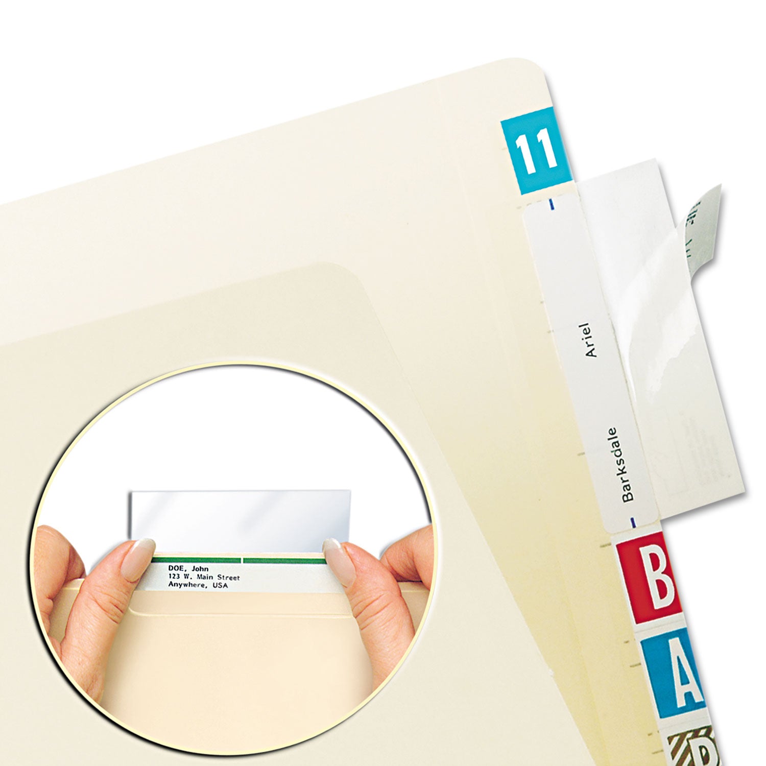 Self-Adhesive Label/File Folder Protector, Top Tab, 3.5 x 2, Clear, 500/Box - 