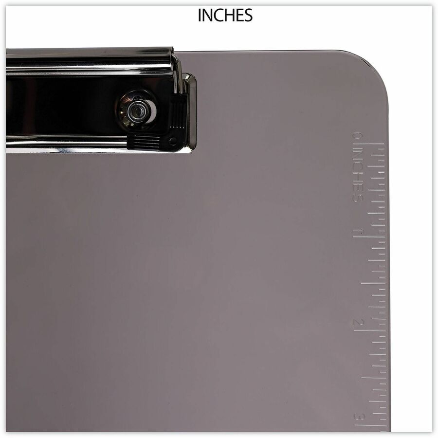 Plastic Clipboard with Low Profile Clip, 0.5" Clip Capacity, Holds 8.5 x 11 Sheets, Translucent Black