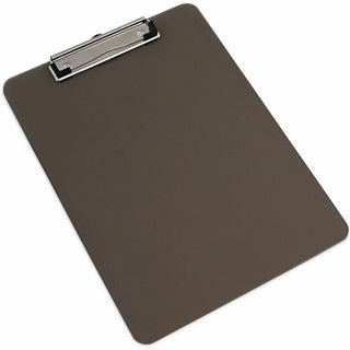 Plastic Clipboard with Low Profile Clip, 0.5" Clip Capacity, Holds 8.5 x 11 Sheets, Translucent Black