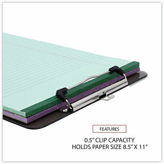 Plastic Clipboard with Low Profile Clip, 0.5" Clip Capacity, Holds 8.5 x 11 Sheets, Translucent Black