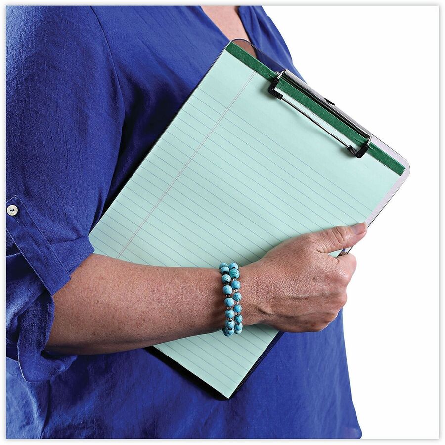 Plastic Clipboard with Low Profile Clip, 0.5" Clip Capacity, Holds 8.5 x 11 Sheets, Translucent Black