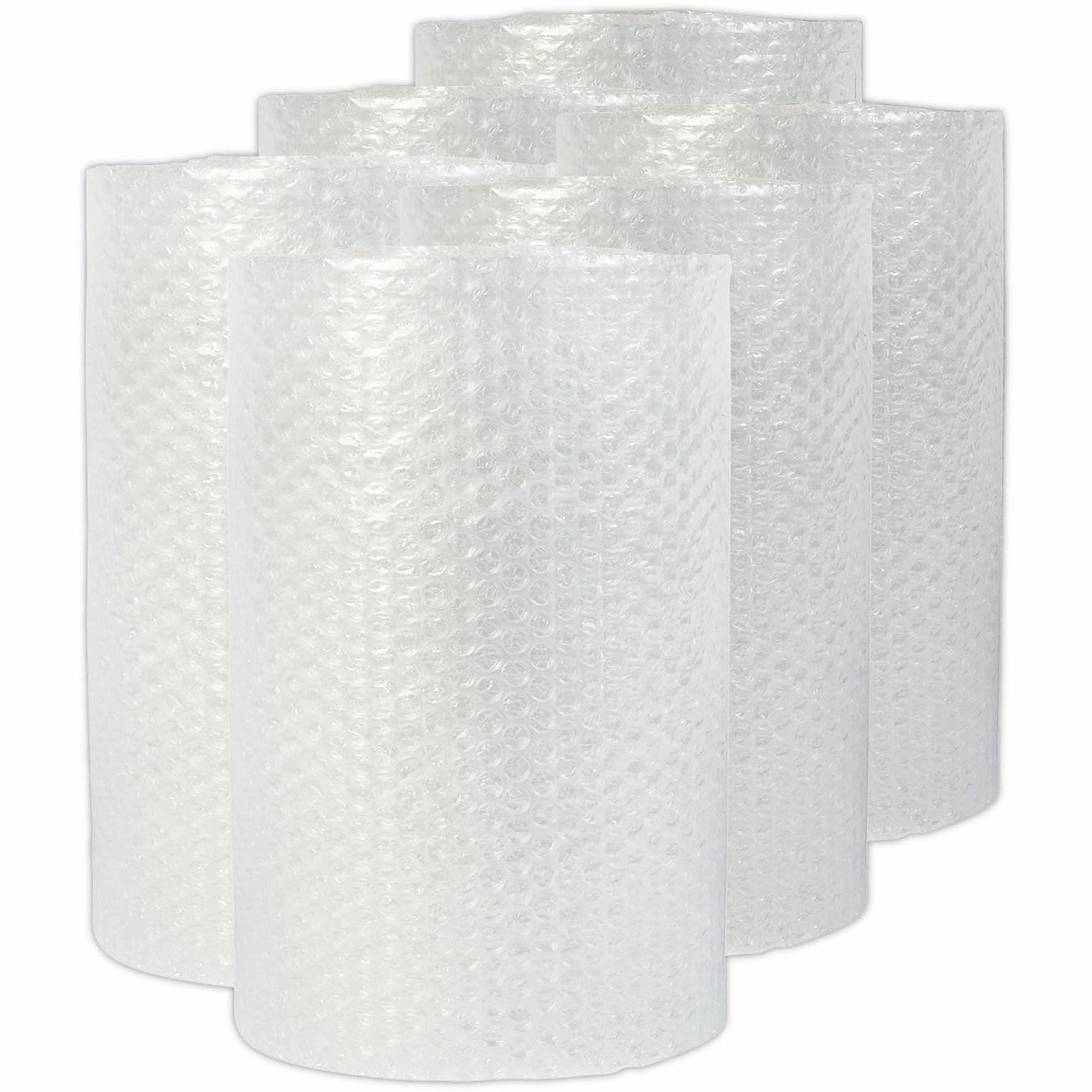 Bubble Packaging, 0.5" Thick, 12" x 30 ft, Perforated Every 12", Clear, 6/Carton