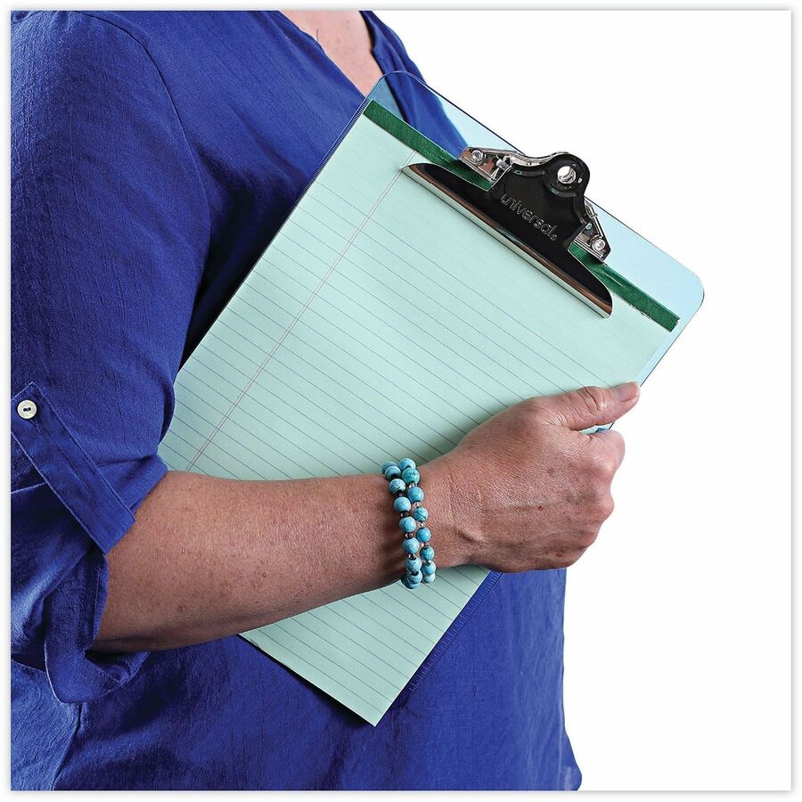 Plastic Clipboard with High Capacity Clip, 1.25" Clip Capacity, Holds 8.5 x 11 Sheets, Translucent Blue