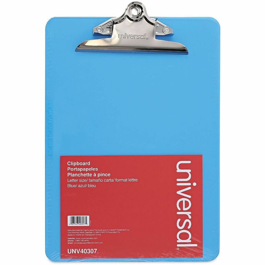 Plastic Clipboard with High Capacity Clip, 1.25" Clip Capacity, Holds 8.5 x 11 Sheets, Translucent Blue