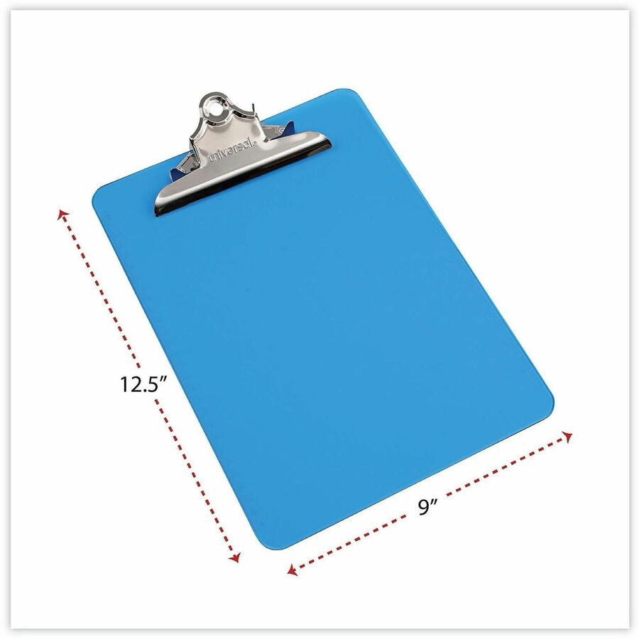 Plastic Clipboard with High Capacity Clip, 1.25" Clip Capacity, Holds 8.5 x 11 Sheets, Translucent Blue