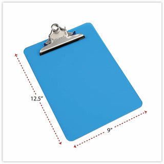 Plastic Clipboard with High Capacity Clip, 1.25" Clip Capacity, Holds 8.5 x 11 Sheets, Translucent Blue