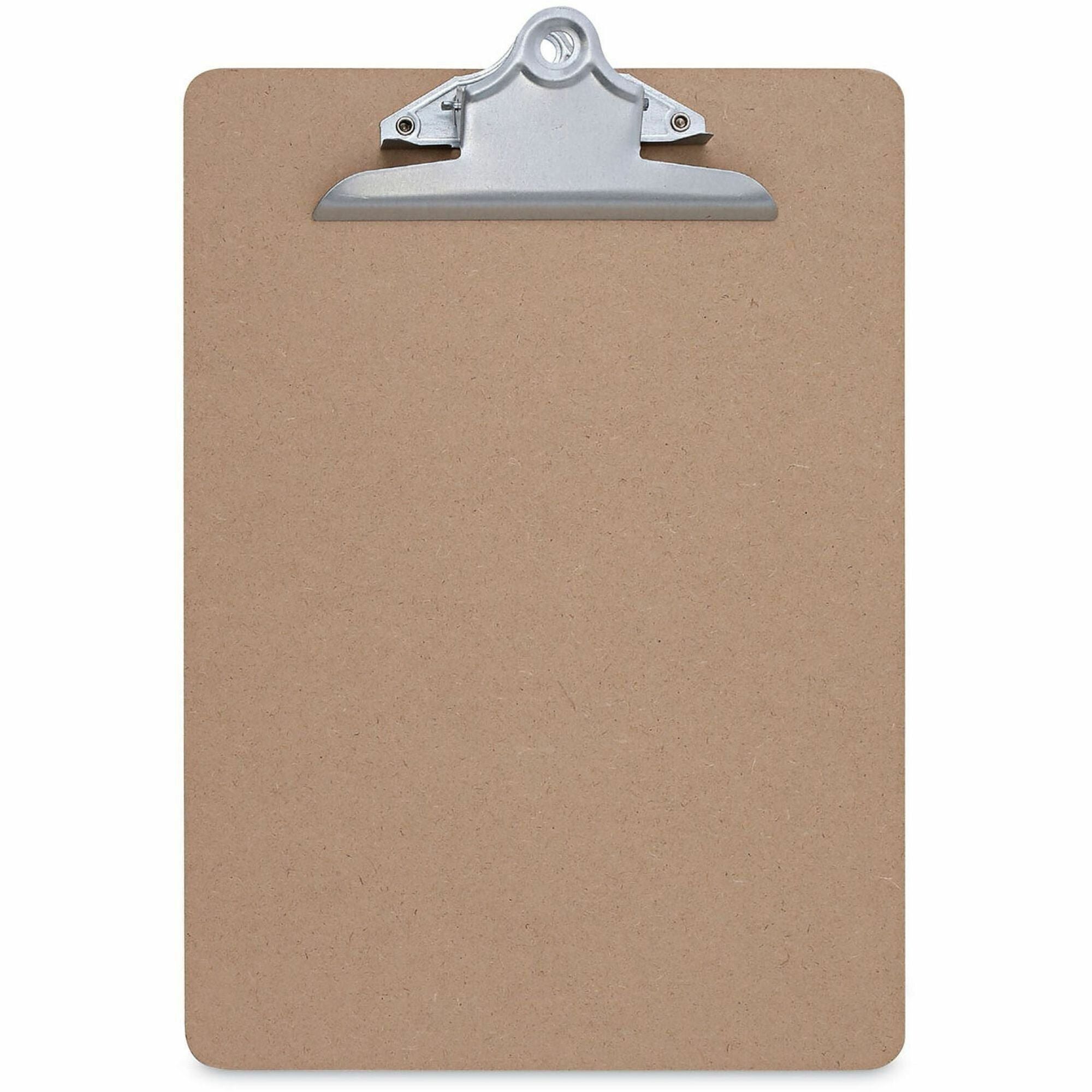 Hardboard Clipboard, 1.25" Clip Capacity, Holds 8.5 x 11 Sheets, Brown, 3/Pack