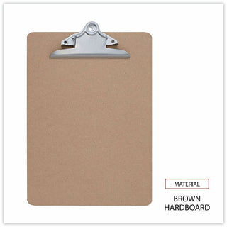 Hardboard Clipboard, 1.25" Clip Capacity, Holds 8.5 x 11 Sheets, Brown, 3/Pack
