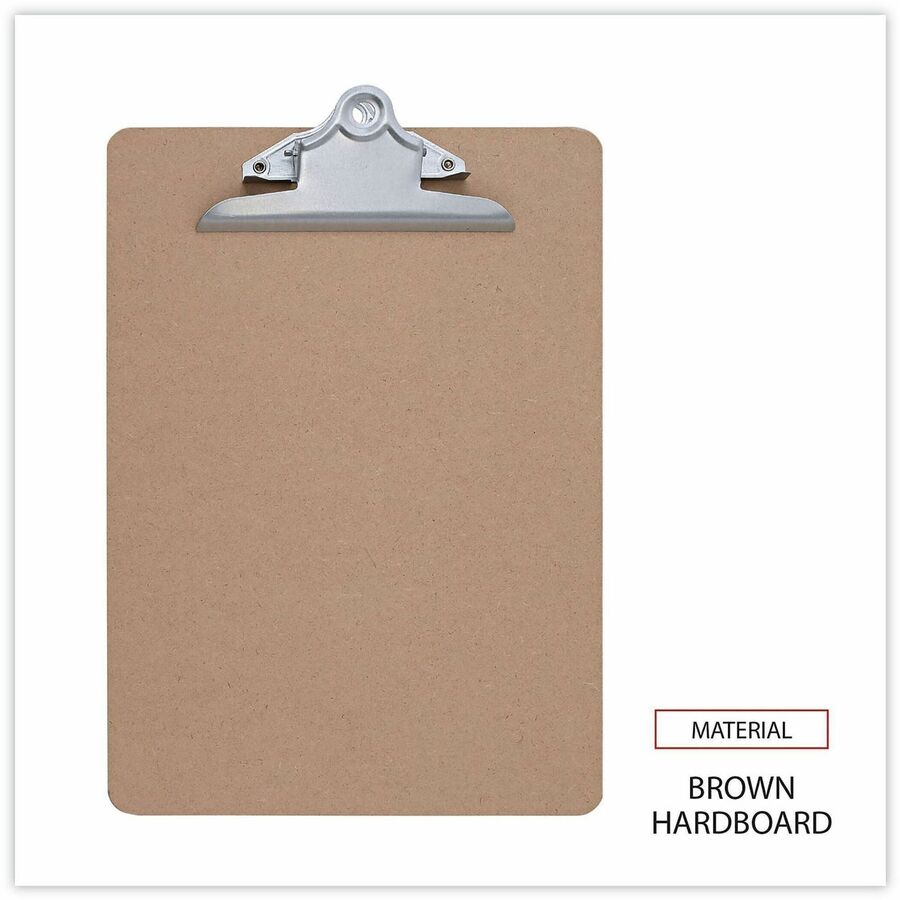 Hardboard Clipboard, 1.25" Clip Capacity, Holds 8.5 x 11 Sheets, Brown, 3/Pack