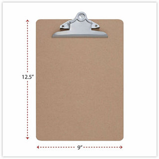 Hardboard Clipboard, 1.25" Clip Capacity, Holds 8.5 x 11 Sheets, Brown, 3/Pack