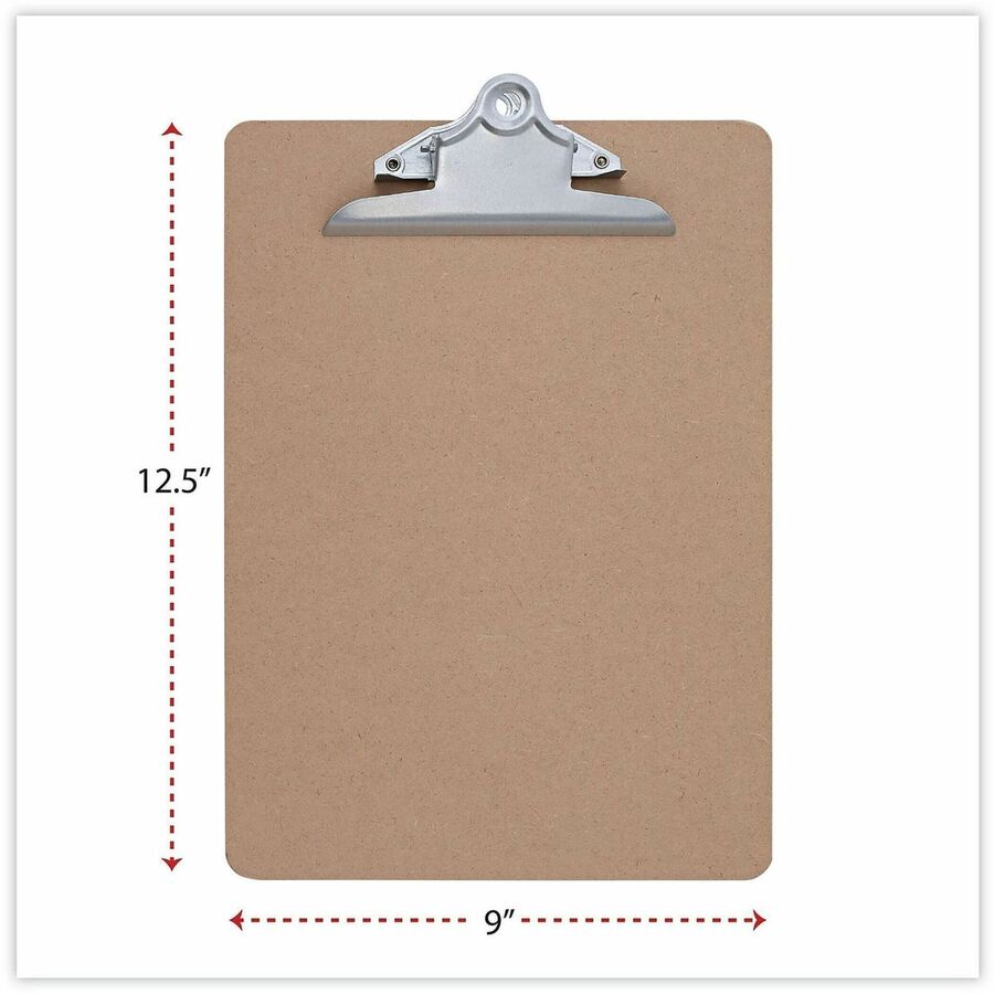 Hardboard Clipboard, 1.25" Clip Capacity, Holds 8.5 x 11 Sheets, Brown, 3/Pack