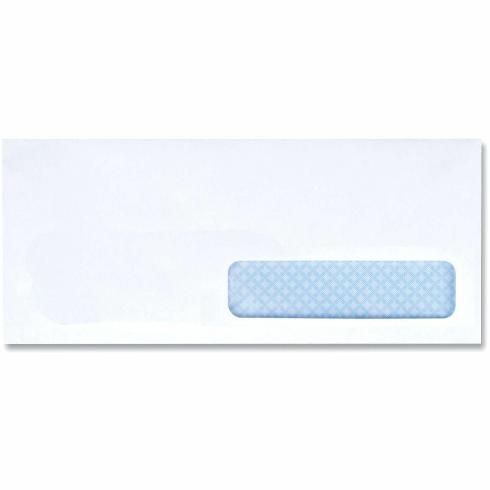 Open-Side Security Tint Business Envelope, 1 Window, #10, Commercial Flap, Gummed Closure, 4.13 x 9.5, White, 500/Box