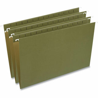 Hanging File Folders, Legal Size, 1/5-Cut Tabs, Standard Green, 50/Carton