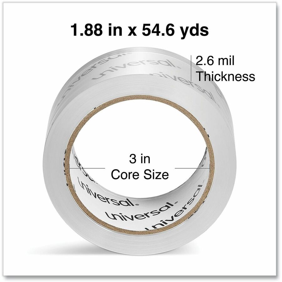 Moving and Storage Packing Tape, 3" Core, 1.88" x 54.6 yd, Clear, 6/Pack