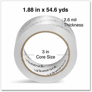Moving and Storage Packing Tape, 3" Core, 1.88" x 54.6 yd, Clear, 6/Pack