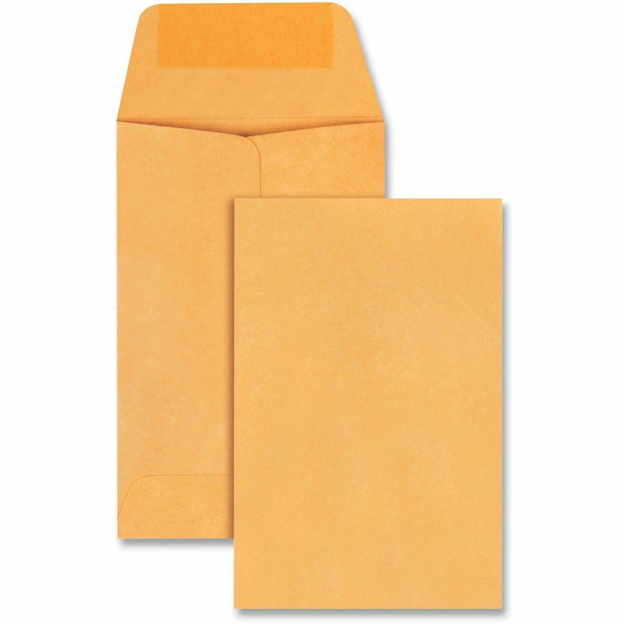 Kraft Coin Envelope, #1, Round Flap, Gummed Closure, 2.25 x 3.5, Light Brown Kraft, 250/Box