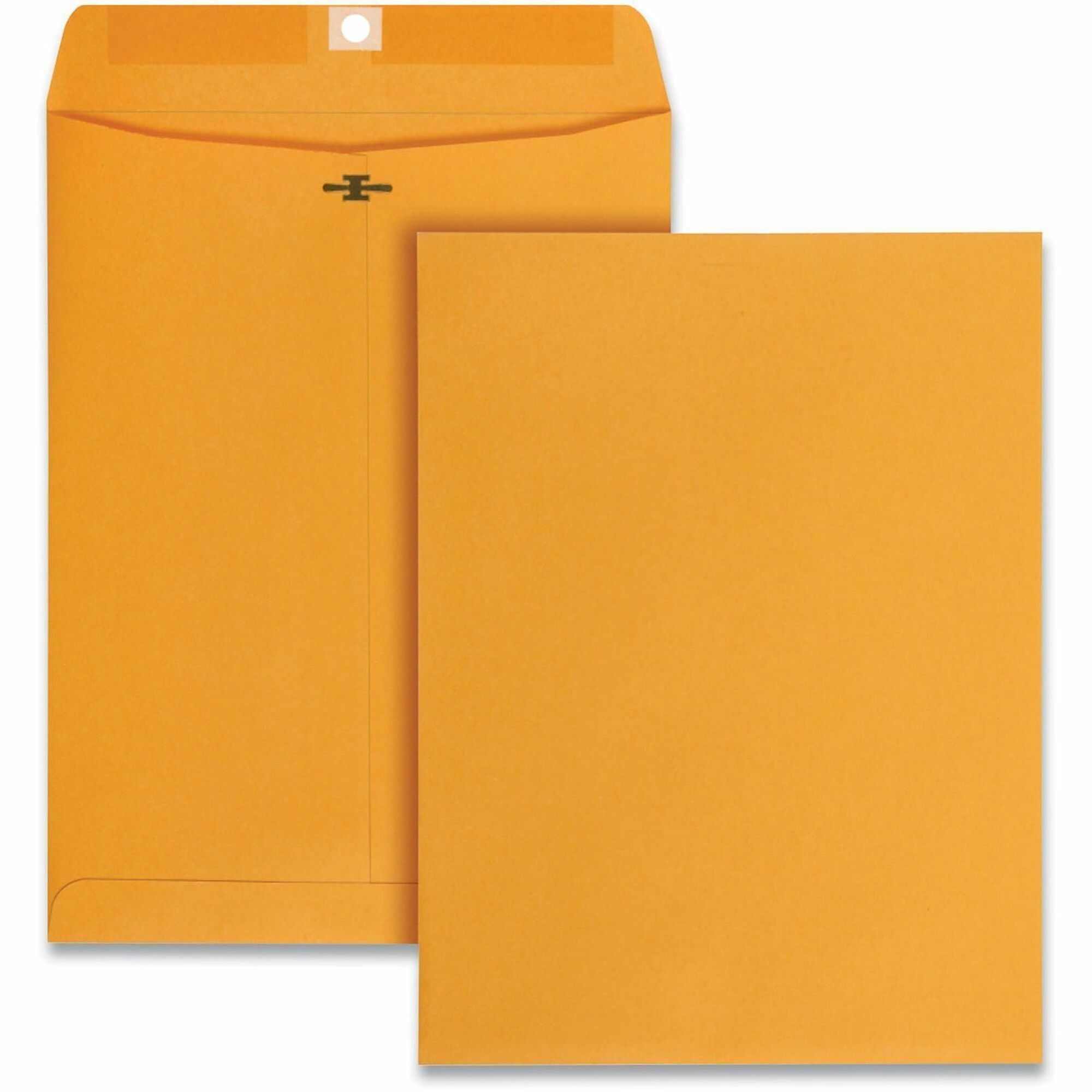 Kraft Clasp Envelope, #90, Square Flap, Clasp/Gummed Closure, 9 x 12, Brown Kraft, 250/Carton