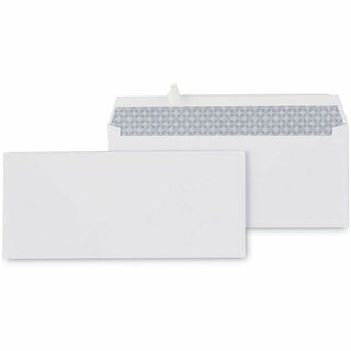Peel Seal Strip Security Tint Business Envelope, #10, Square Flap, Self-Adhesive Closure, 4.25 x 9.63, White, 500/Box