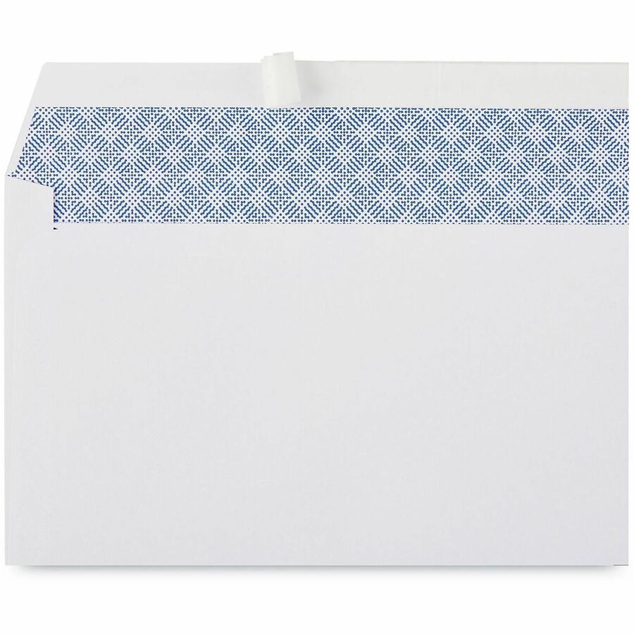 Peel Seal Strip Security Tint Business Envelope, #10, Square Flap, Self-Adhesive Closure, 4.25 x 9.63, White, 500/Box