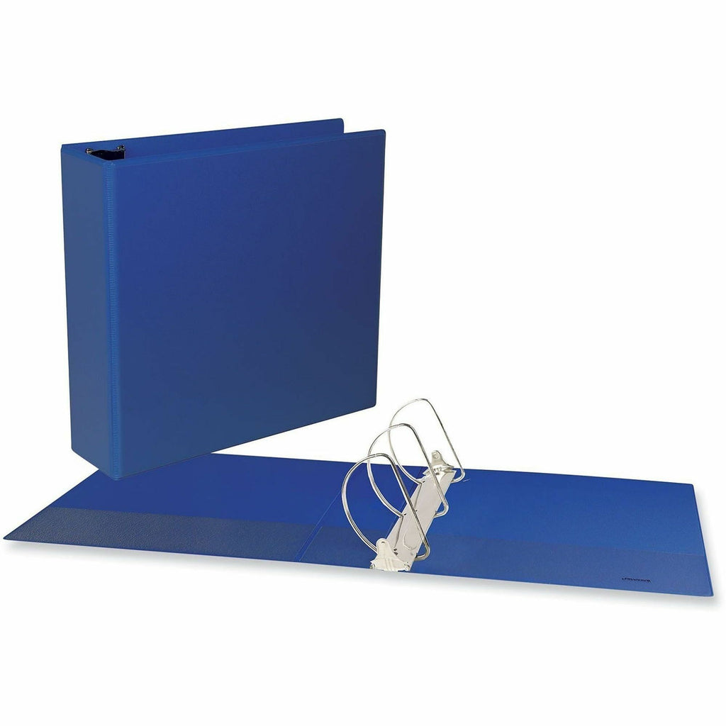 Slant D-Ring View Binder, 3 Rings, 3" Capacity, 11 x 8.5, Navy Blue