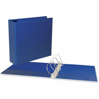 Slant D-Ring View Binder, 3 Rings, 3" Capacity, 11 x 8.5, Navy Blue