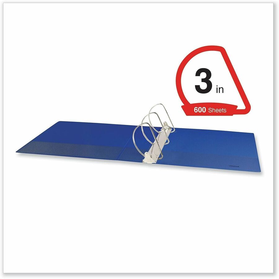 Slant D-Ring View Binder, 3 Rings, 3" Capacity, 11 x 8.5, Navy Blue