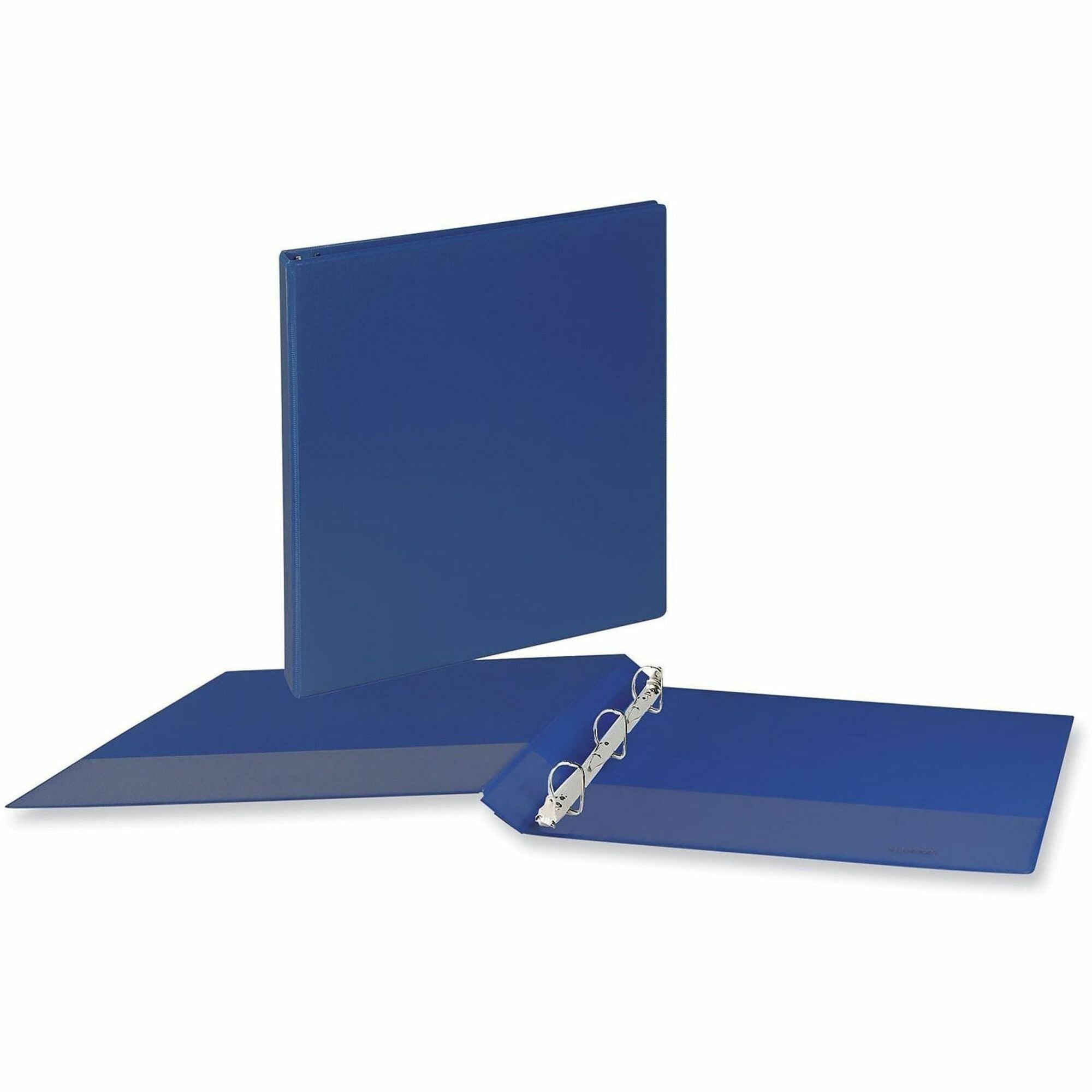 Slant D-Ring View Binder, 3 Rings, 1" Capacity, 11 x 8.5, Navy Blue