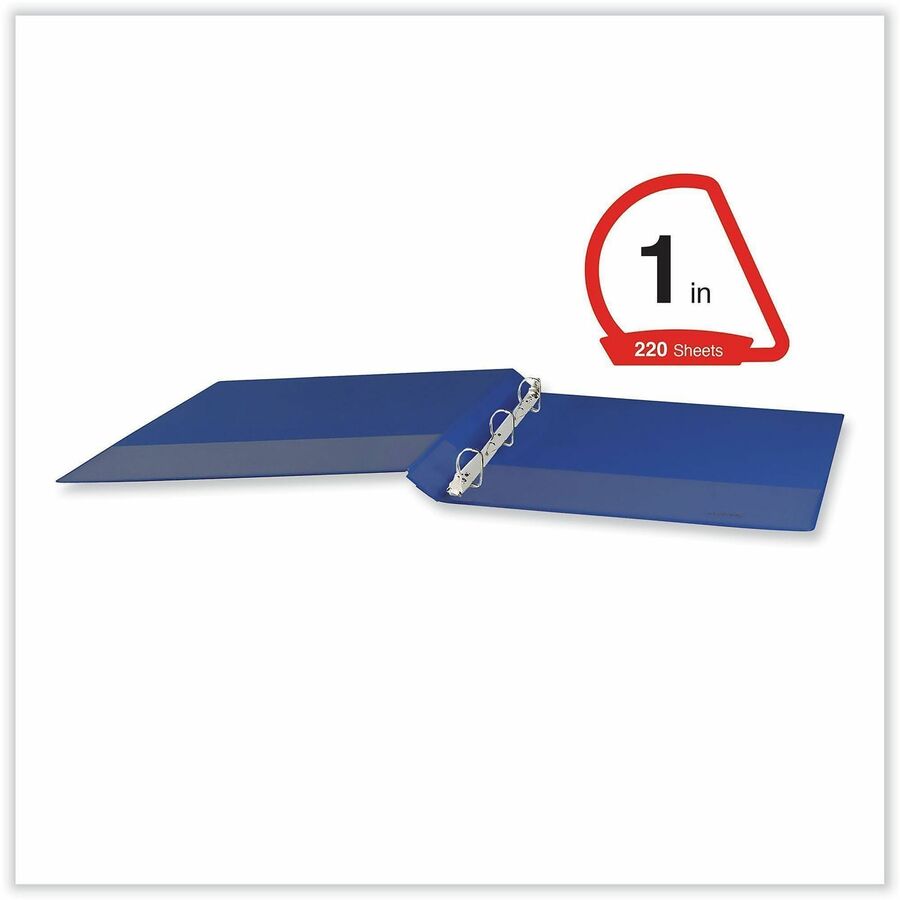 Slant D-Ring View Binder, 3 Rings, 1" Capacity, 11 x 8.5, Navy Blue