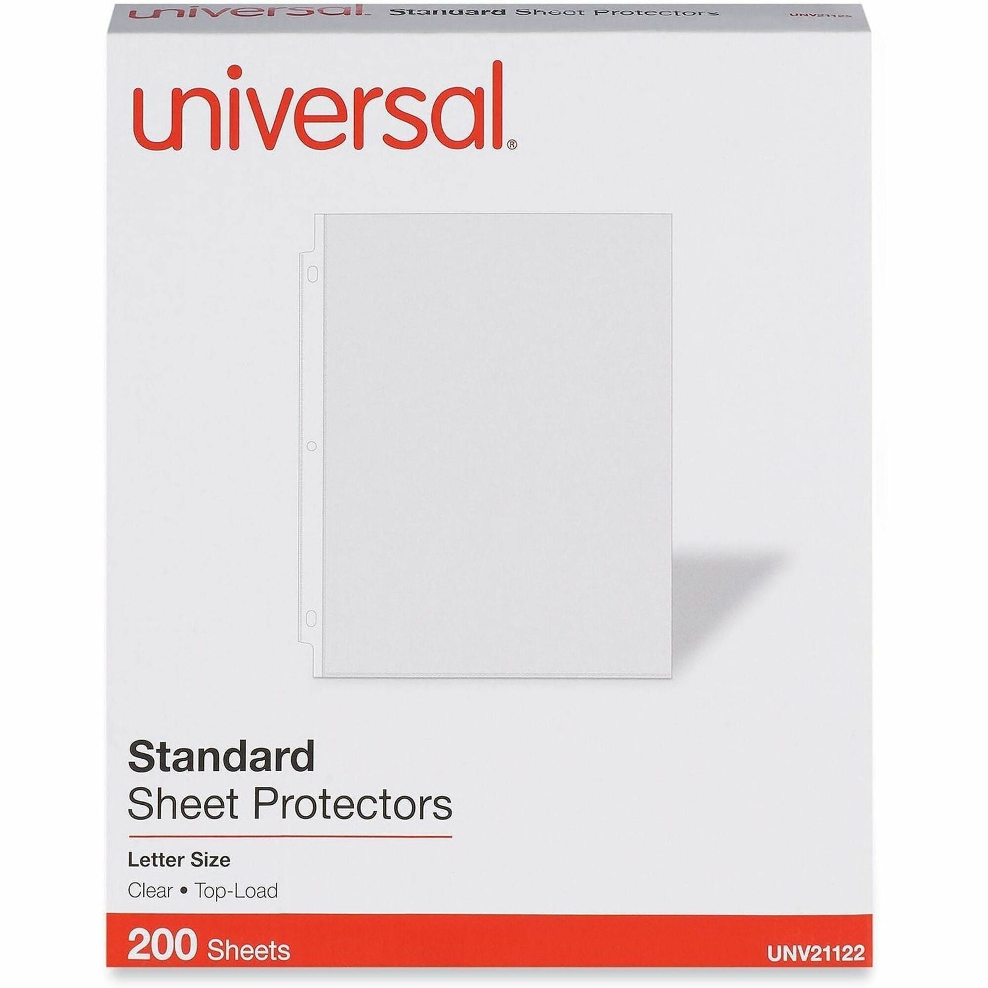 Standard Sheet Protector, Standard, 8.5 x 11, Clear, 200/Box