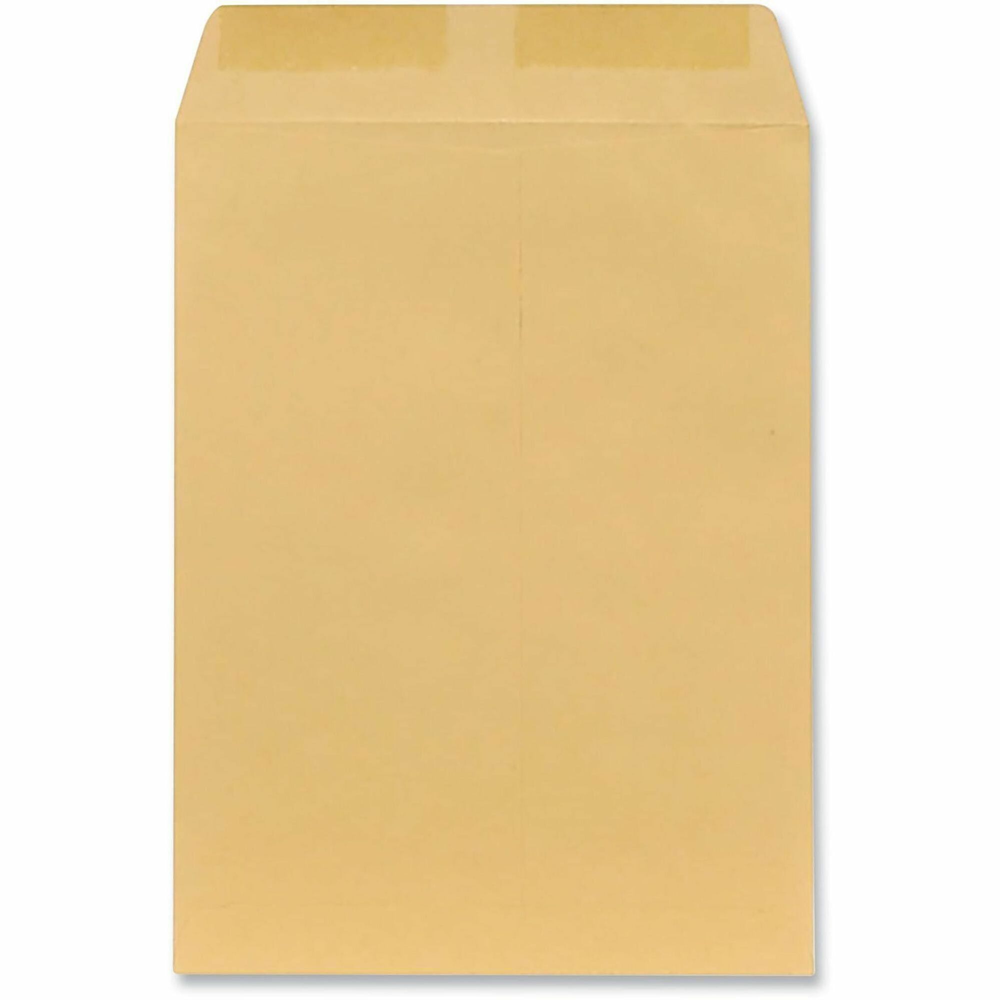 Catalog Envelope, 28 lb Bond Weight Kraft, #10 1/2, Square Flap, Gummed Closure, 9 x 12, Brown Kraft, 100/Box