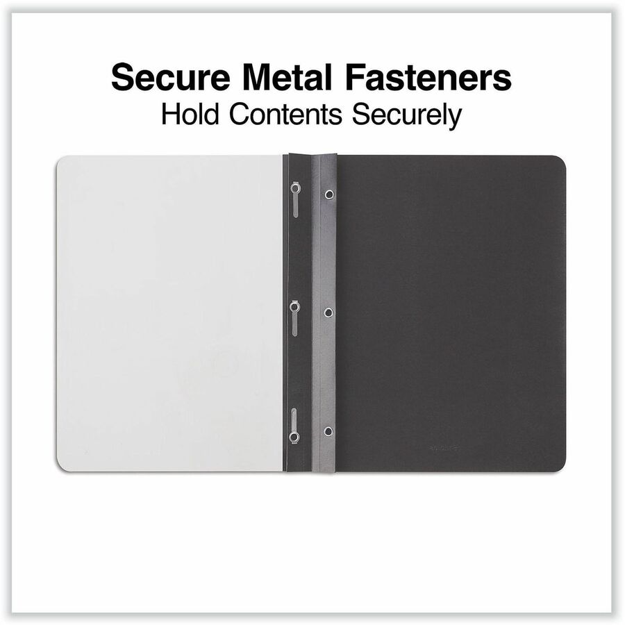 Clear Front Report Cover, Prong Fastener, 0.5" Capacity, 8.5 x 11, Clear/Black, 25/Box
