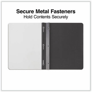 Clear Front Report Cover, Prong Fastener, 0.5" Capacity, 8.5 x 11, Clear/Black, 25/Box