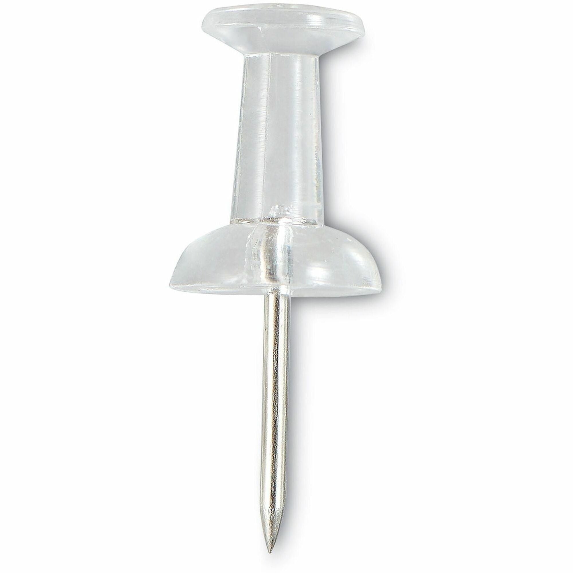 Clear Push Pins, Plastic, Clear, 0.38", 400/Pack