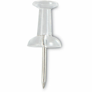 Clear Push Pins, Plastic, Clear, 0.38", 400/Pack