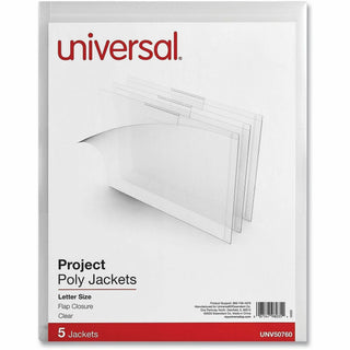 Project Poly Jackets, Letter Size, Clear, 5/Pack