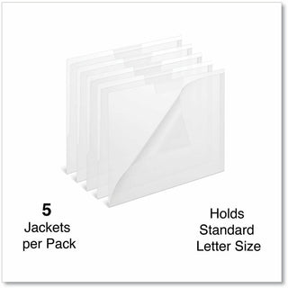 Project Poly Jackets, Letter Size, Clear, 5/Pack