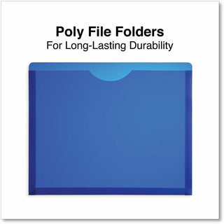 Expanding Poly File Jackets, 1 Section, Straight Tab, Letter Size, Assorted, 10/Pack