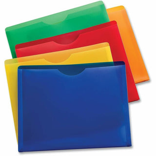 Expanding Poly File Jackets, 1 Section, Straight Tab, Letter Size, Assorted, 10/Pack