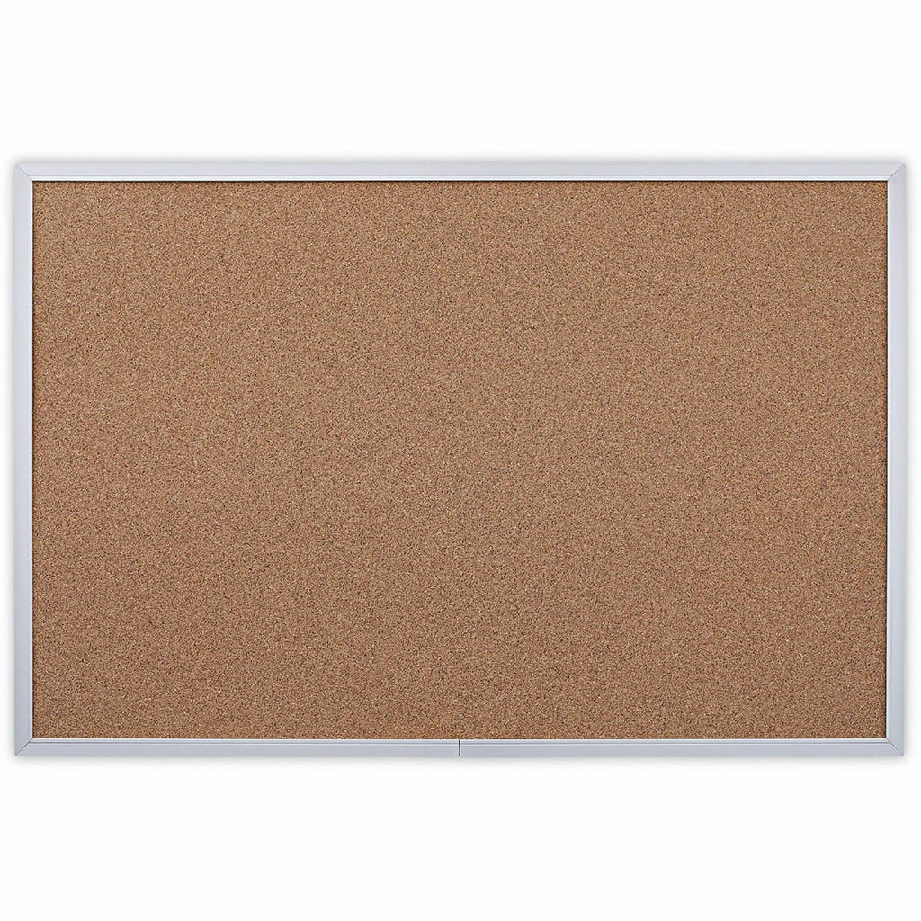 Cork Bulletin Board, 36 x 24, Tan Surface, Aluminum Frame