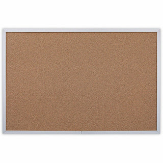 Cork Bulletin Board, 36 x 24, Tan Surface, Aluminum Frame