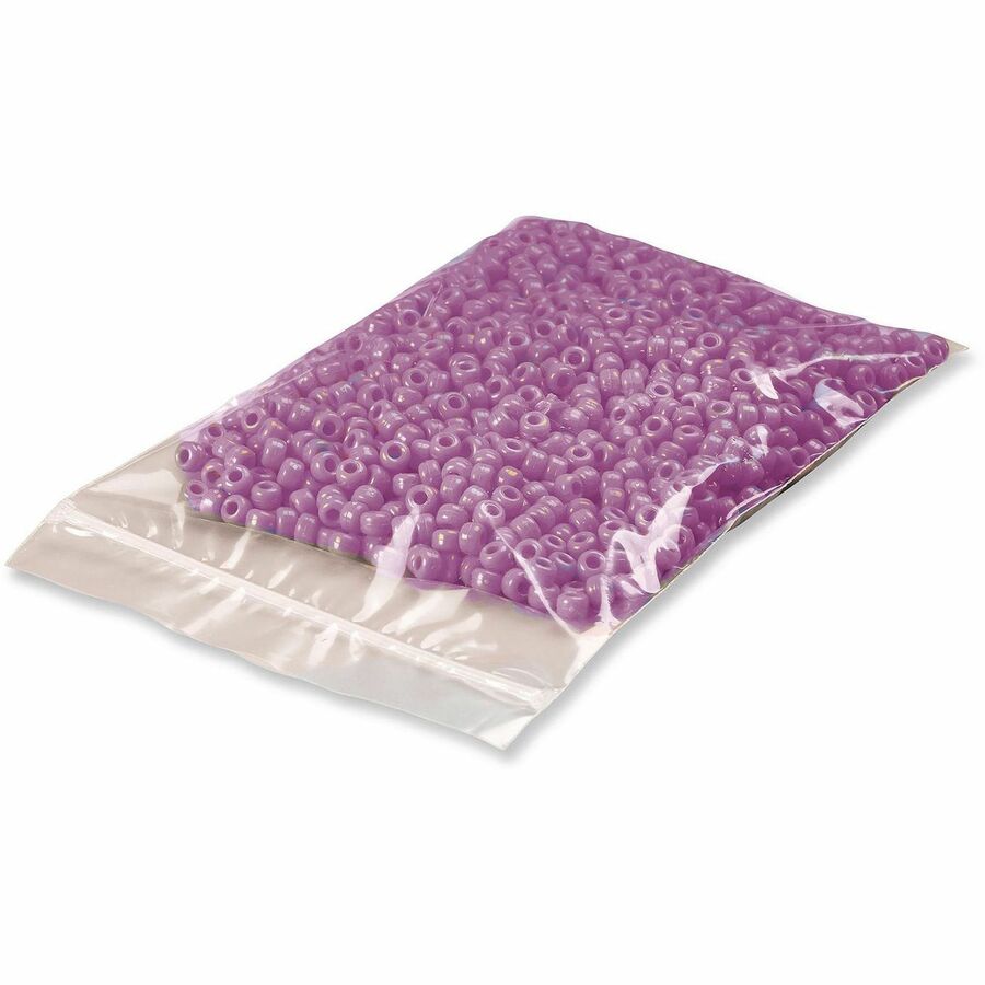 Reclosable Poly Bags, Zipper-Style Closure, 2 mil, 3" x 4", Clear, 1,000/Carton
