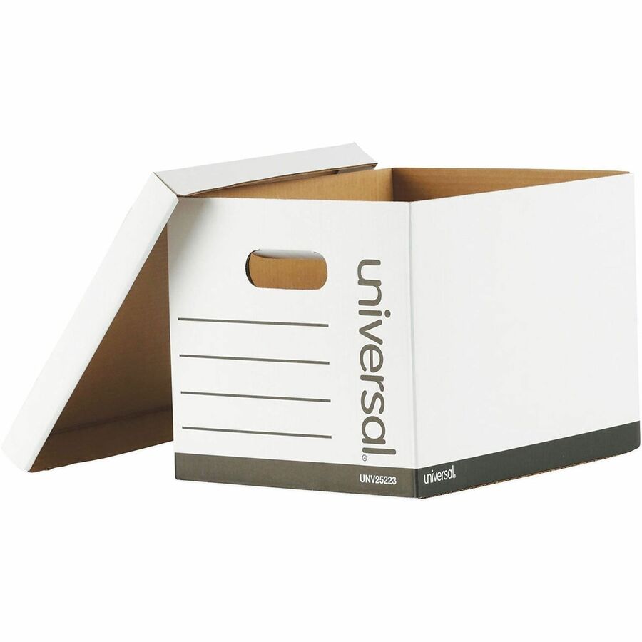 Basic-Duty Economy Record Storage Boxes, Letter/Legal Files, 12" x 15" x 10", White, 10/Carton
