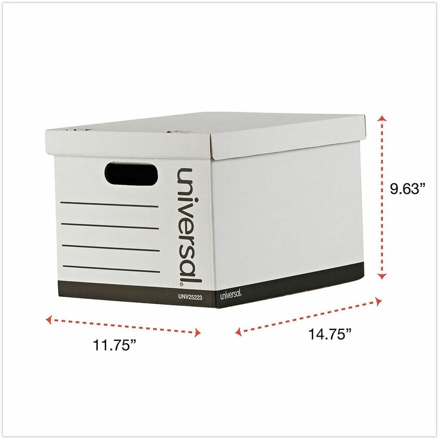 Basic-Duty Economy Record Storage Boxes, Letter/Legal Files, 12" x 15" x 10", White, 10/Carton