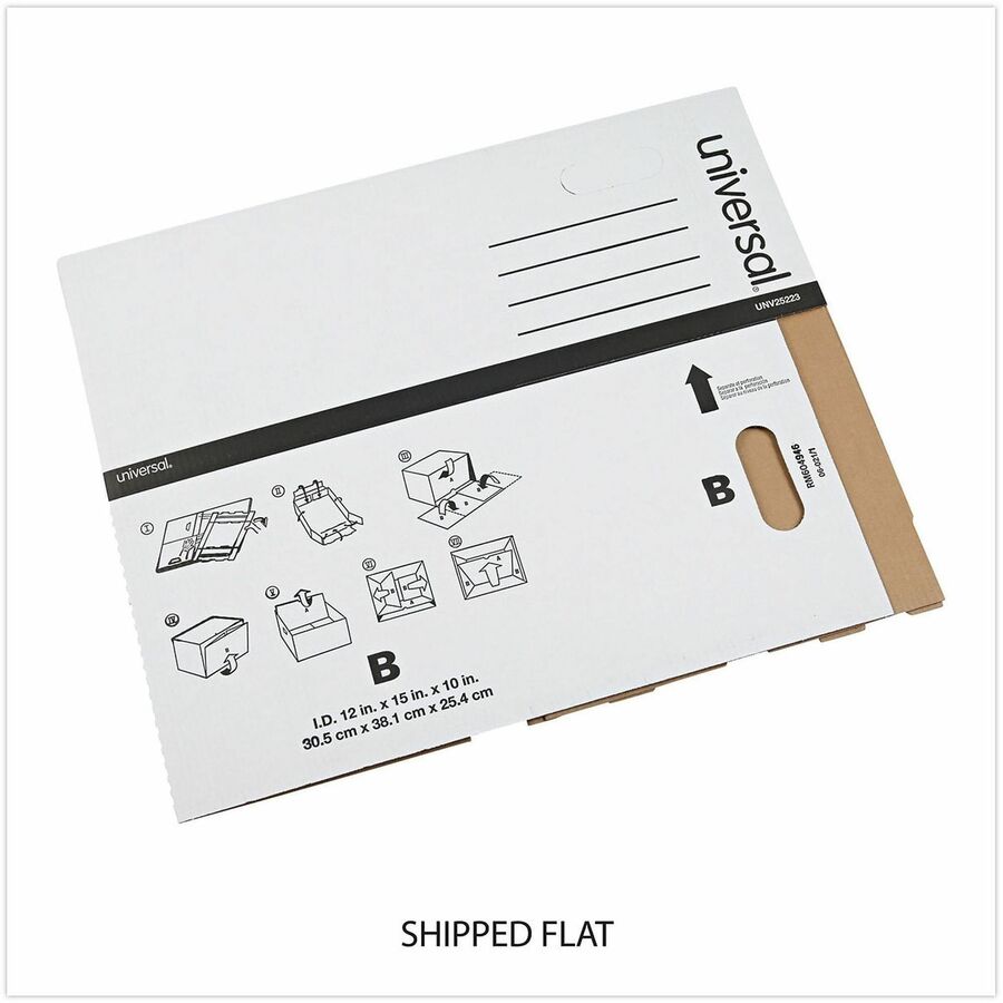 Basic-Duty Economy Record Storage Boxes, Letter/Legal Files, 12" x 15" x 10", White, 10/Carton