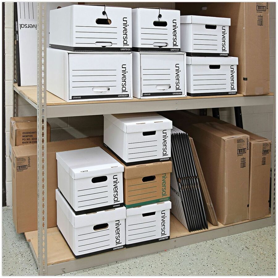 Basic-Duty Economy Record Storage Boxes, Letter/Legal Files, 12" x 15" x 10", White, 10/Carton