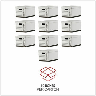 Basic-Duty Economy Record Storage Boxes, Letter/Legal Files, 12" x 15" x 10", White, 10/Carton